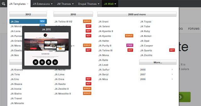 JoomlArt demo toolbar