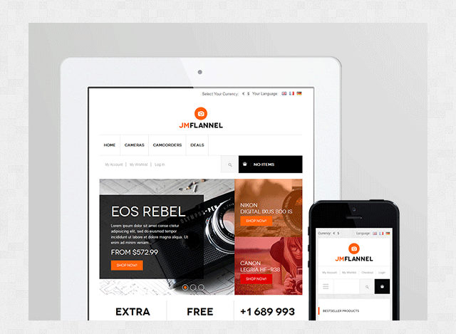 JM Flannel - A charming yet powerful Responsive Magento theme for your online digital store