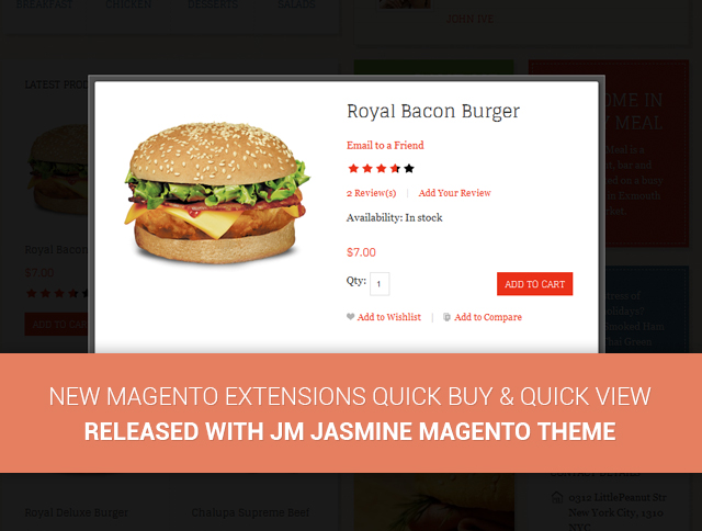 New Magento extensions Quick Buy & Quick View released with JM Jasmine Magento theme
