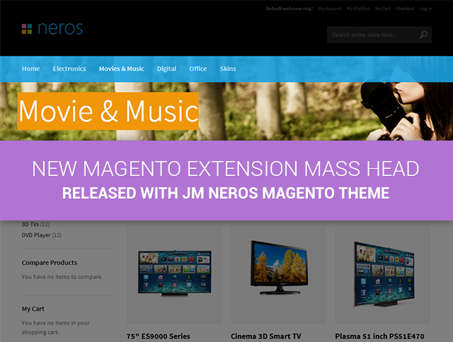 New Magento Extension Mass Head released with JM Neros Magento theme