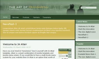 JA Altair - The art of Transmenu in Joomla template
