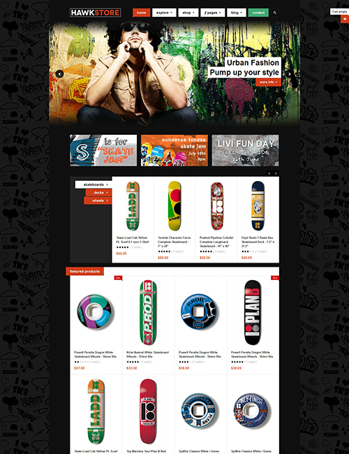JA Hawkstore for Joomla 商业模板 收费模板 Joomlart club template