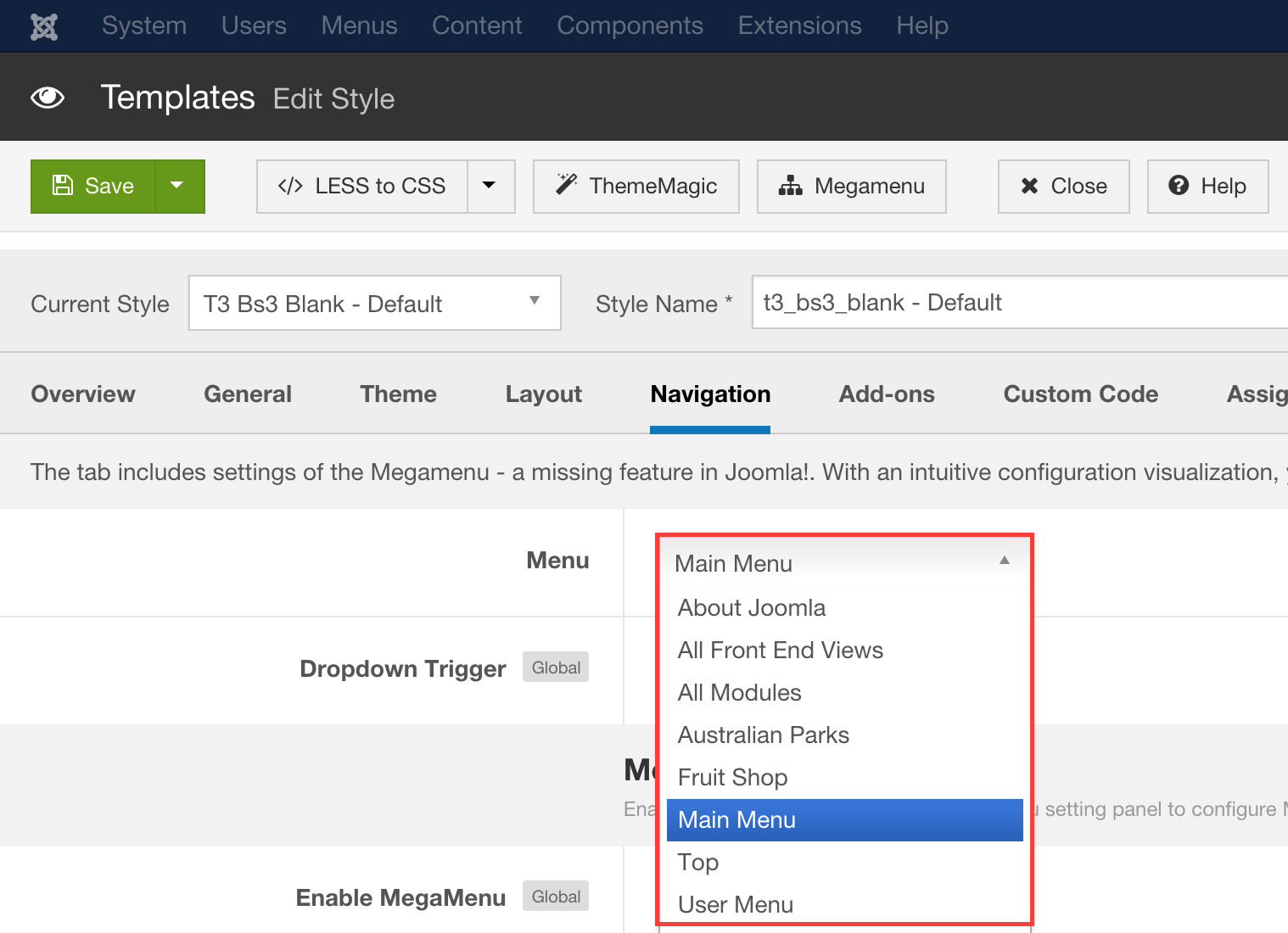 menu missing in a multilanguage website - JoomlArt