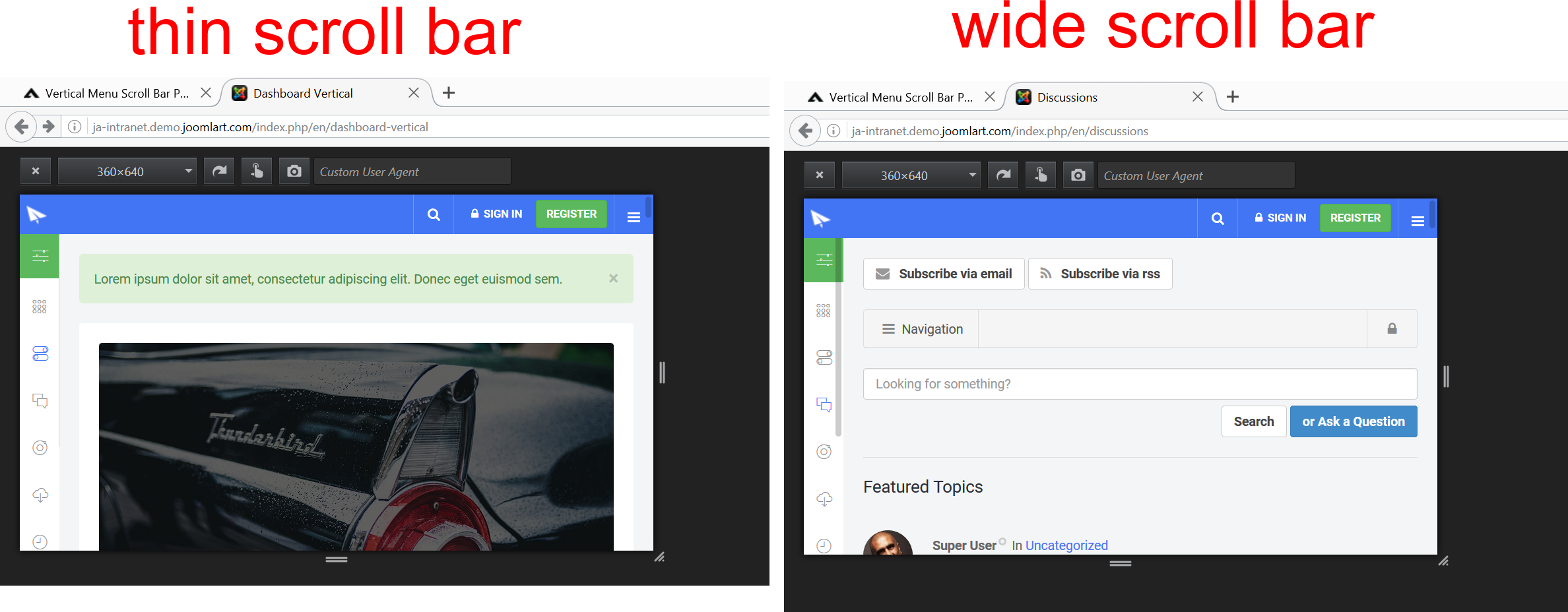 Vertical Menu Scroll Bar Problem JoomlArt