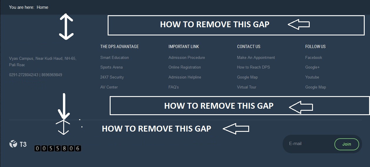 How To Reduce Footer Top And Bottom Padding Spaces JoomlArt