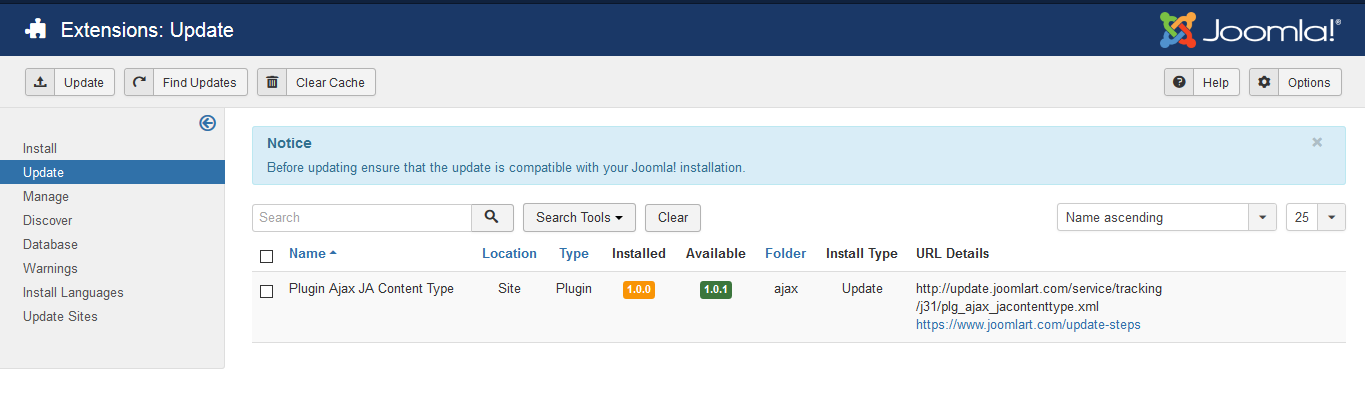 Extensions-Update-Administration