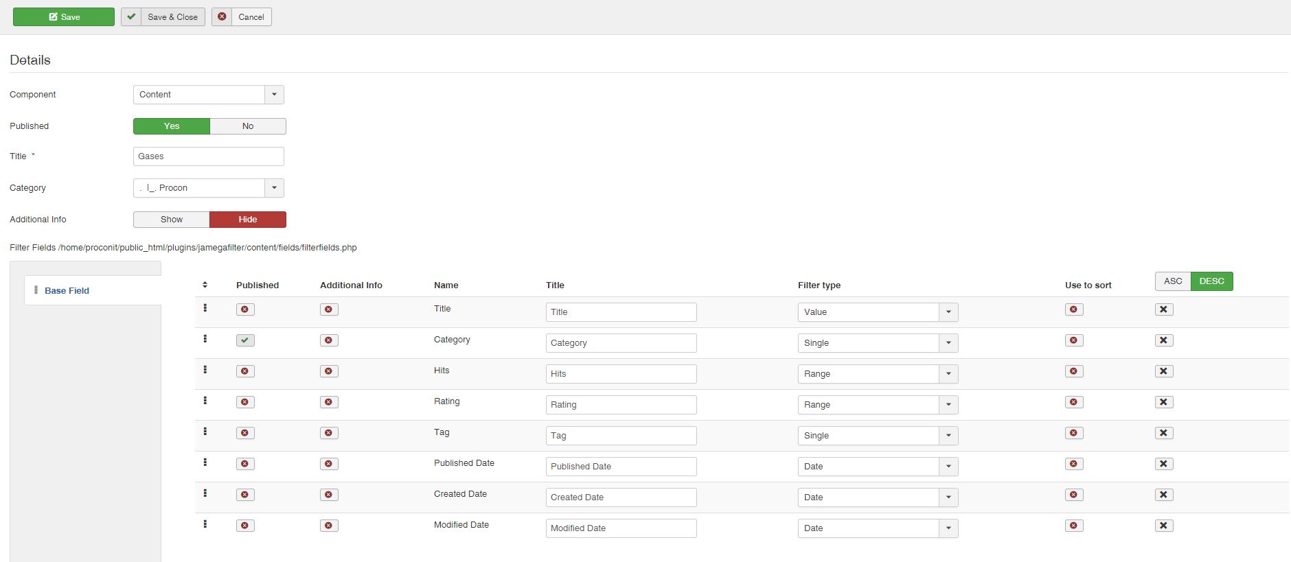 New-Filter-Component