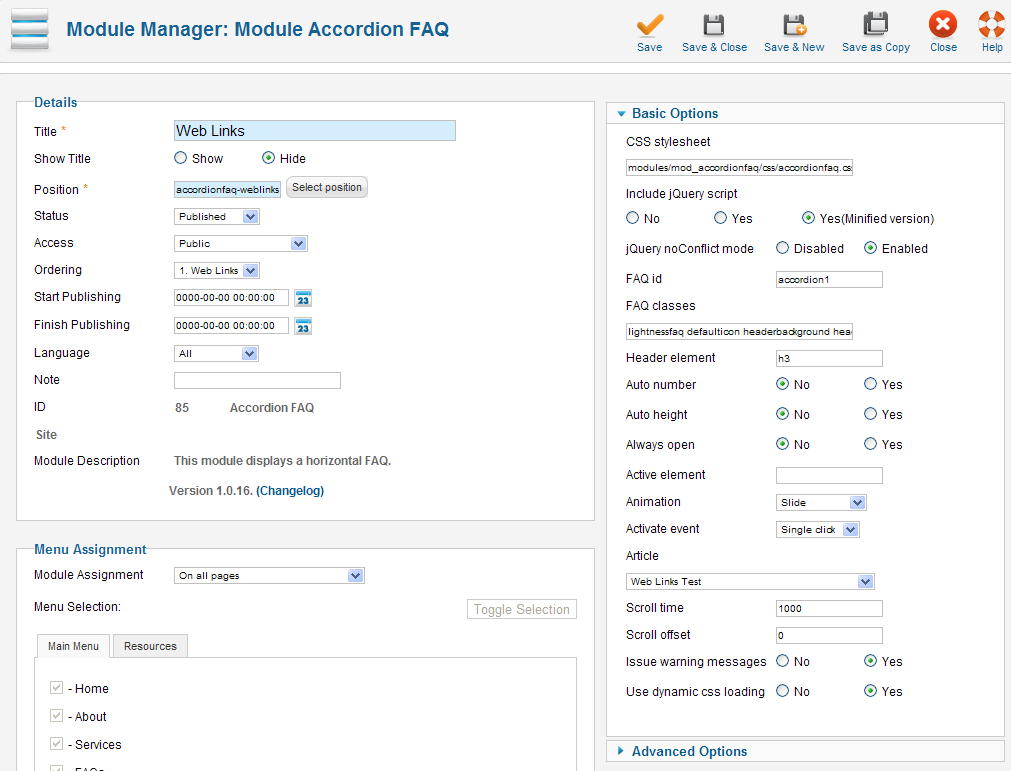 Accordion-FAQ-module-settings