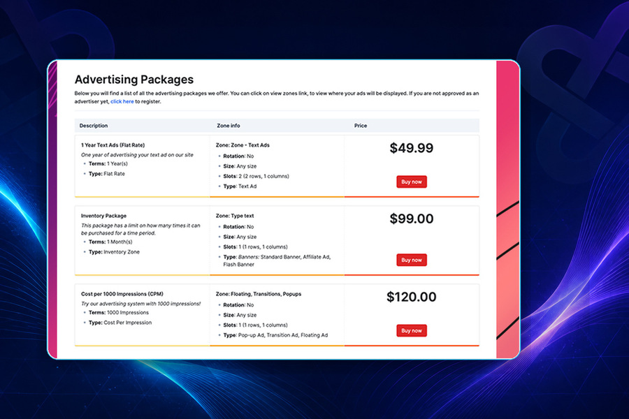 Ad Agency Pro — Manage Joomla advertising packages