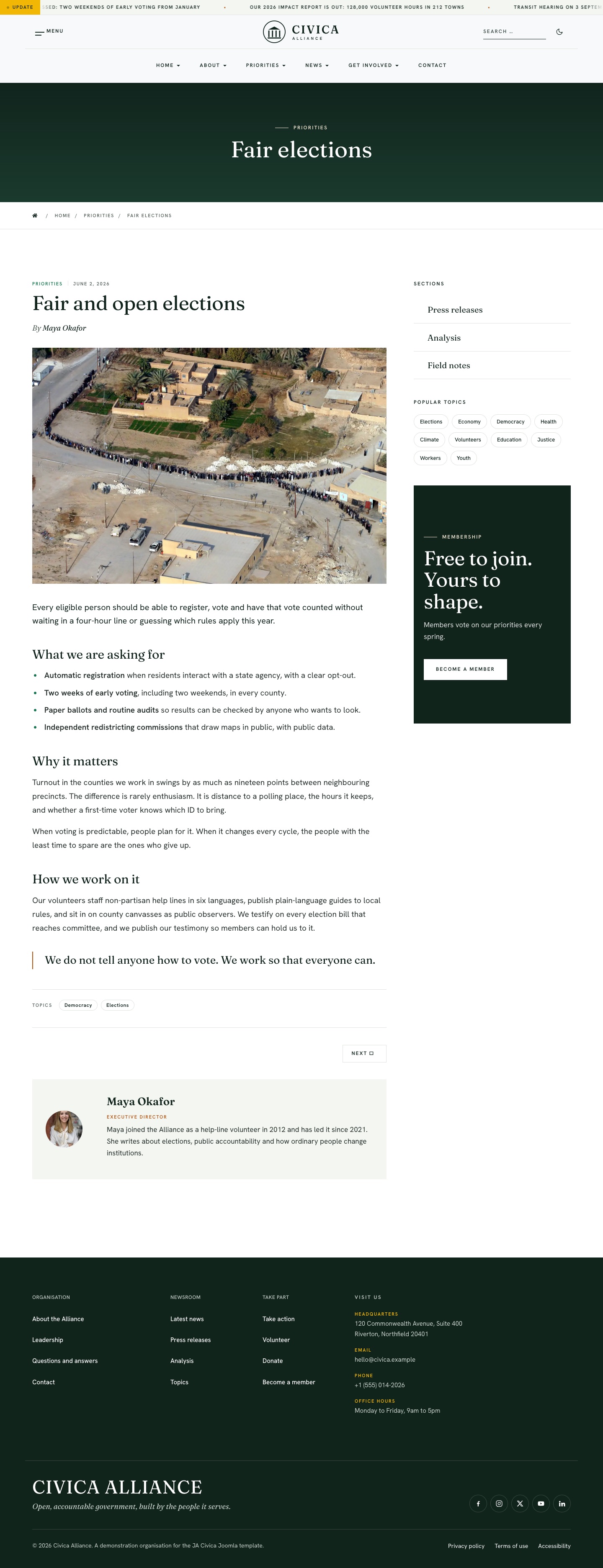 JA Civica single article
