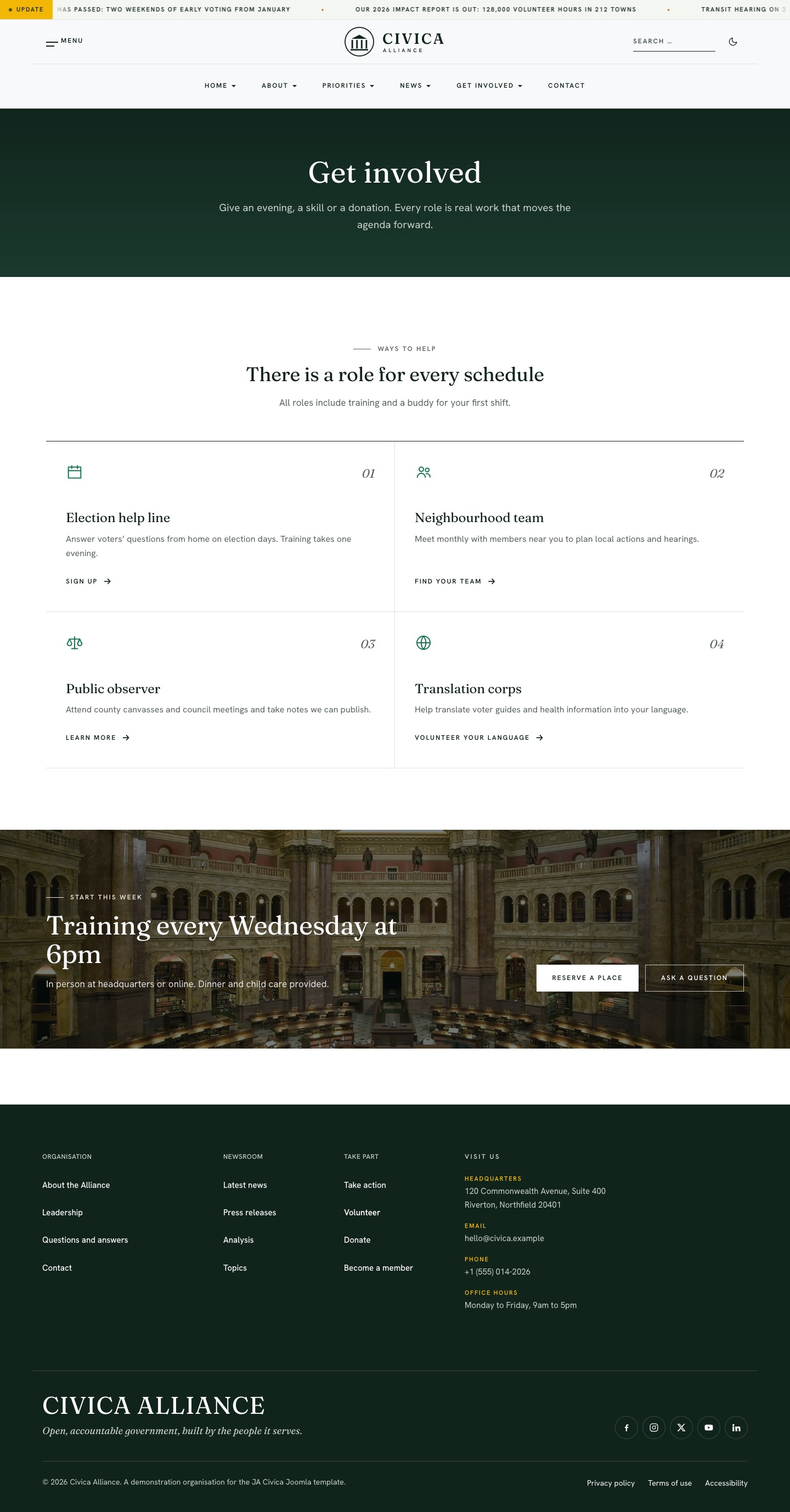 JA Civica Get involved page