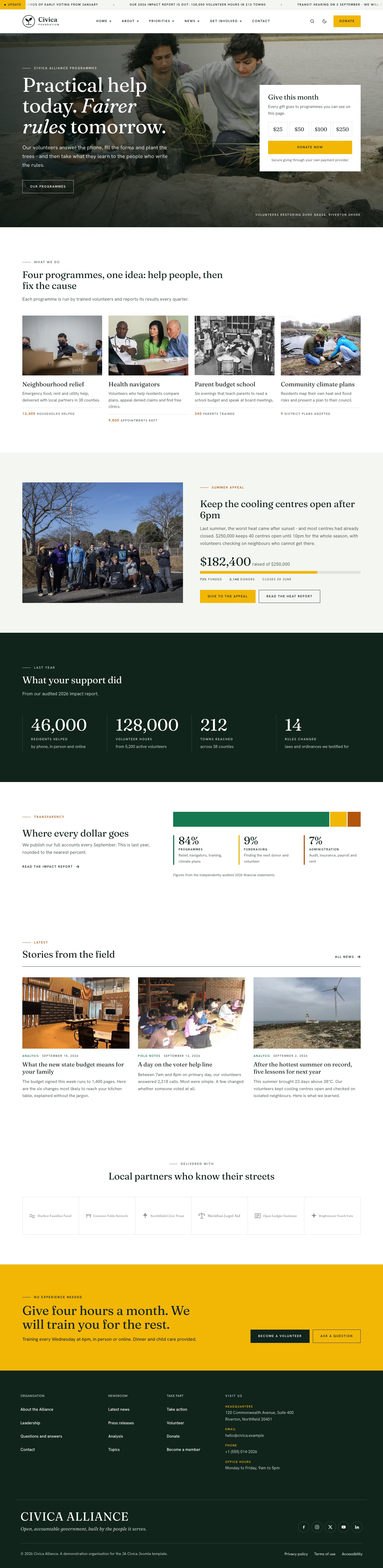 JA Civica NGO home full page