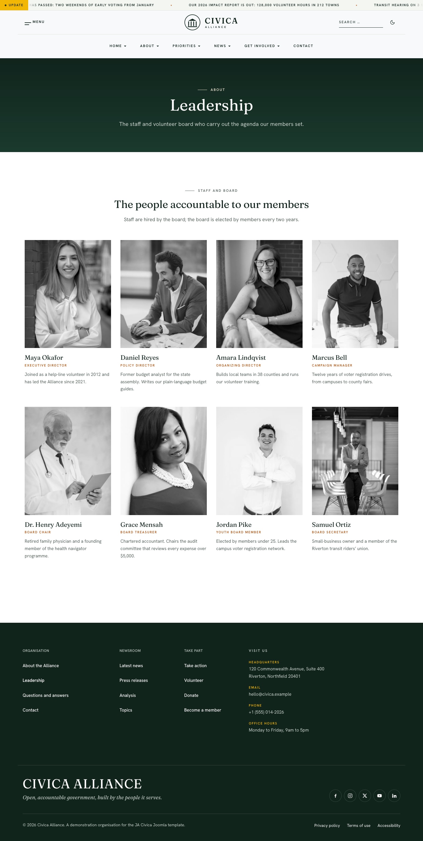 JA Civica Leadership page