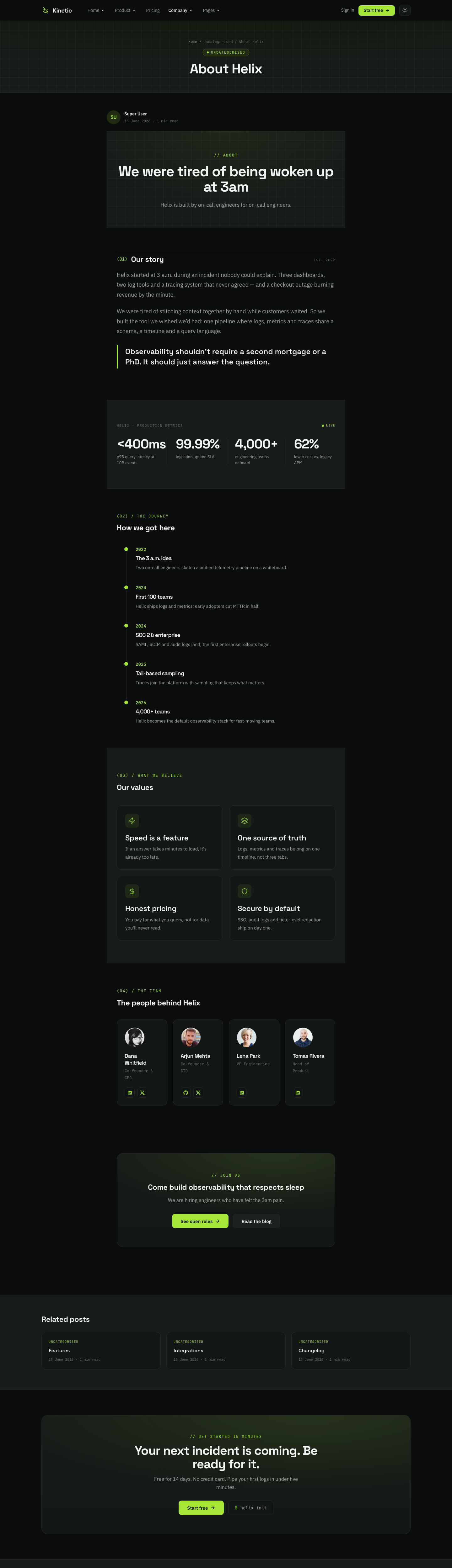 JA Kinetic About page