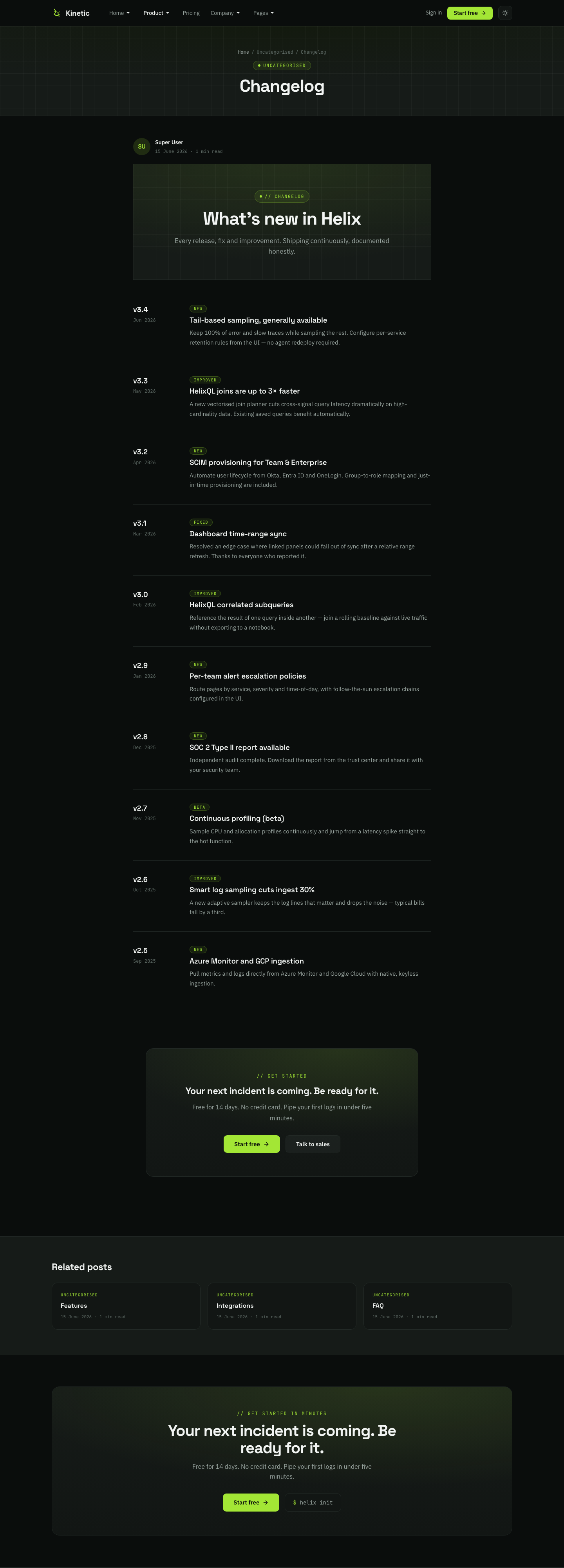 JA Kinetic Changelog page