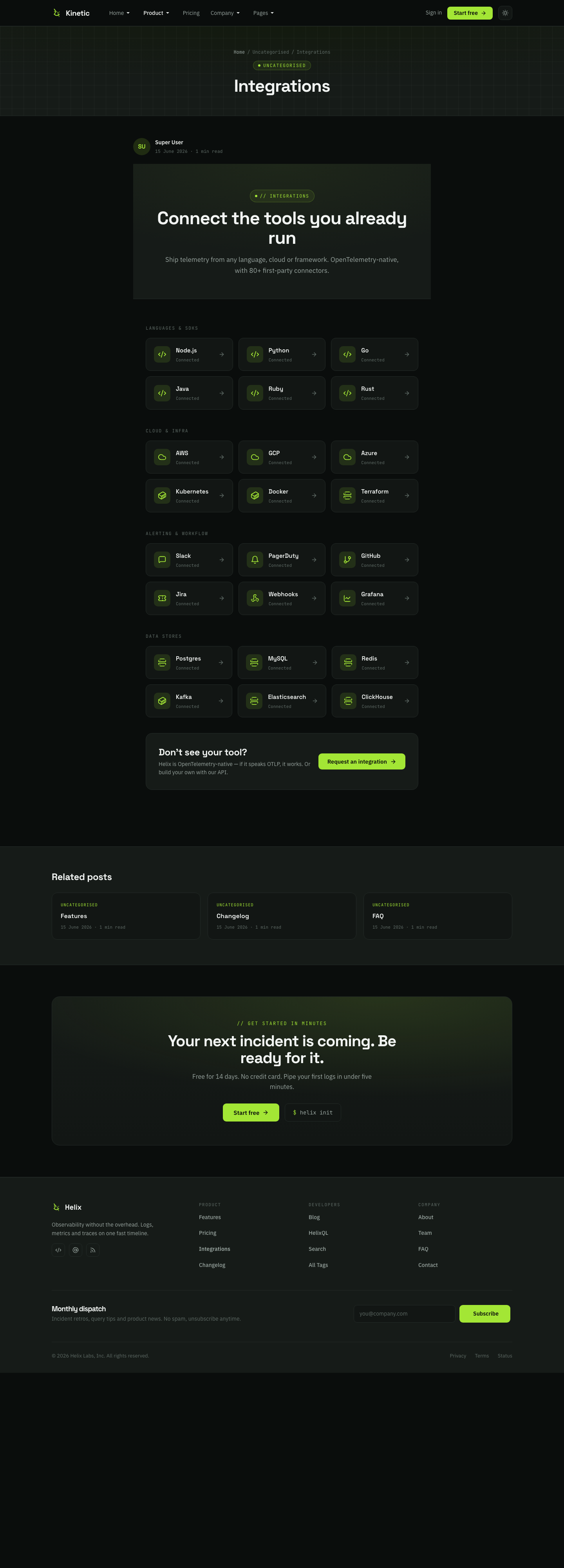 JA Kinetic Integrations page