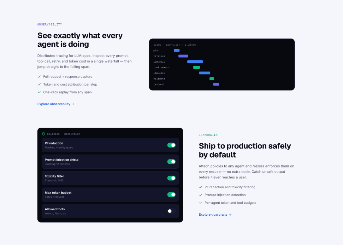 JA Nexora template features intro module