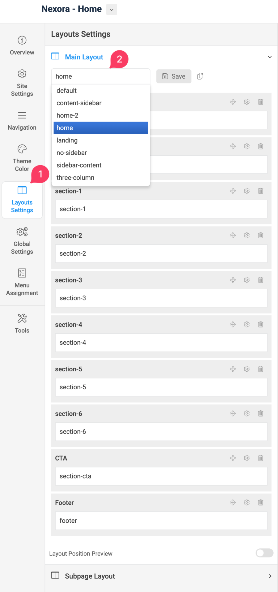 Joomla template layout configuration