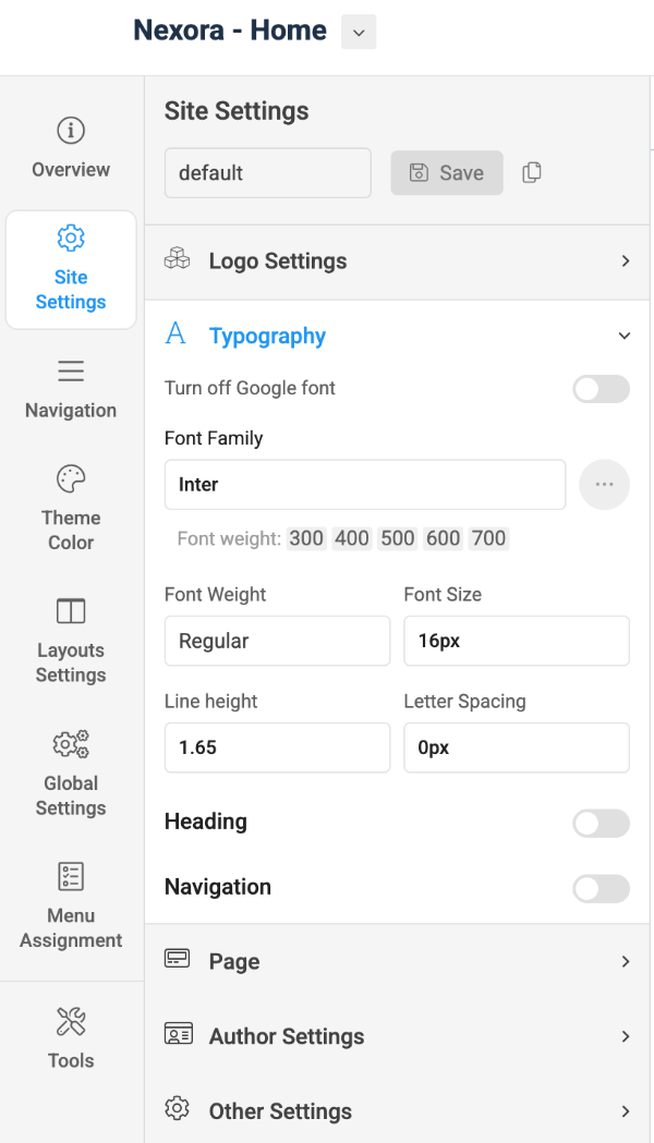 Joomla template font setting