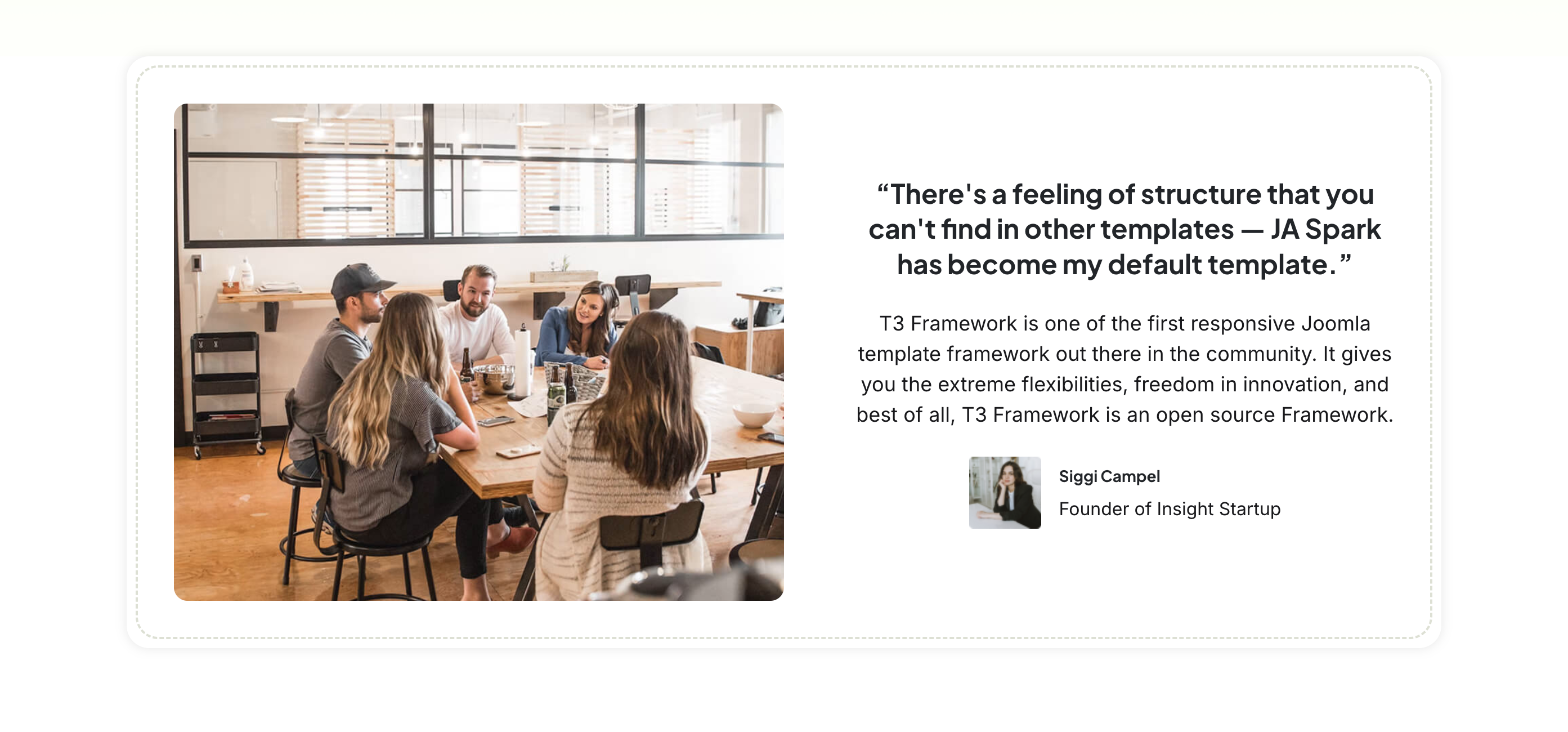 JA Spark template hero module