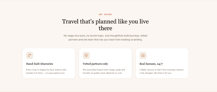JA Voyara template features grid module