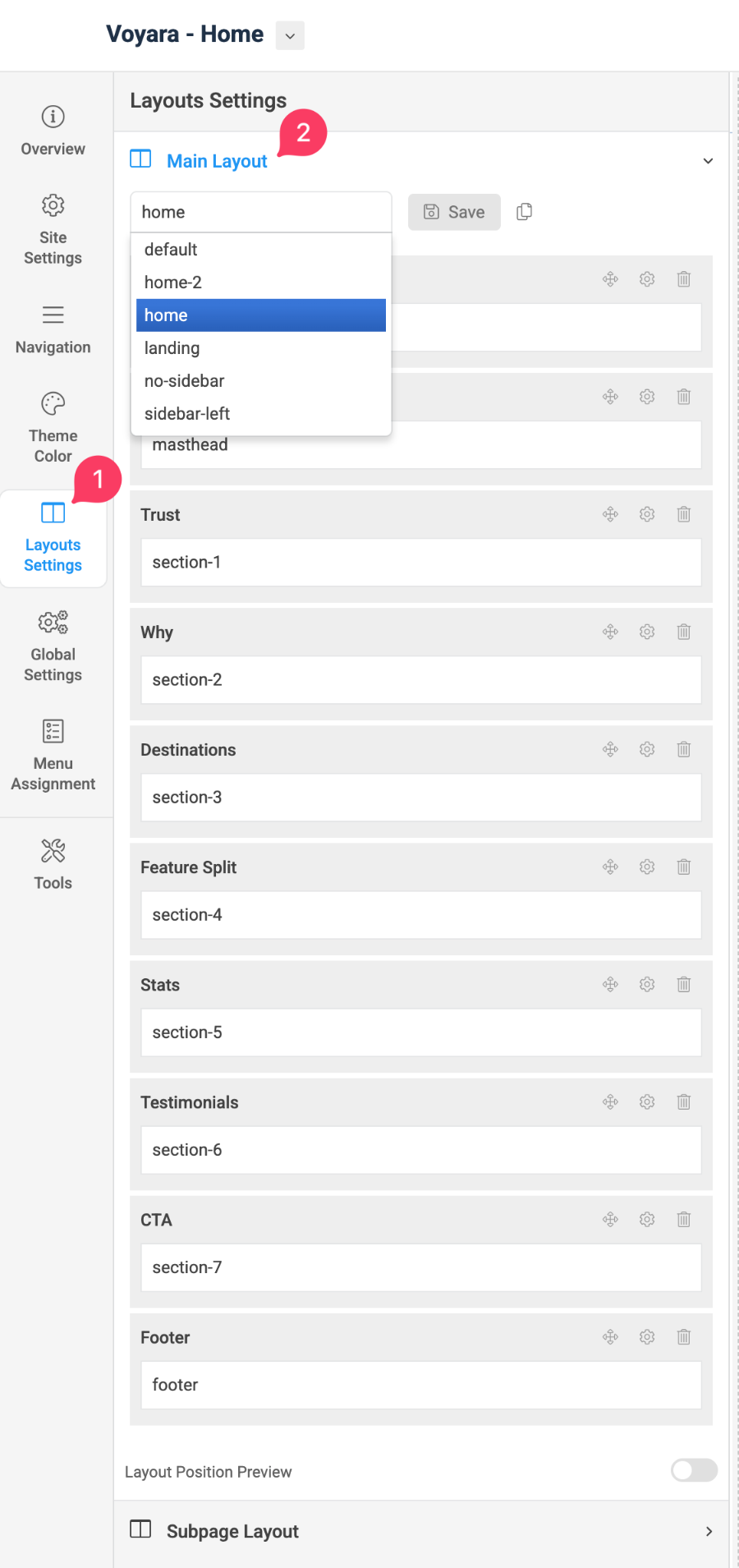 Joomla template layout configuration