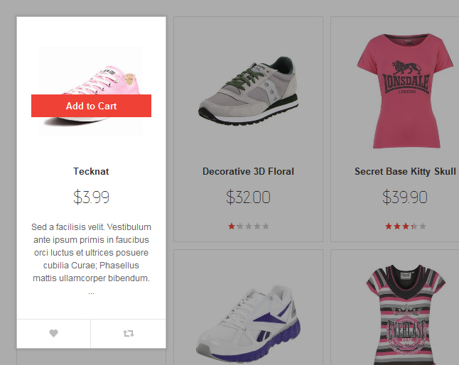 Item's quick-look pop up window