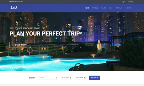 Responsive Joomla Hotel and Travel template