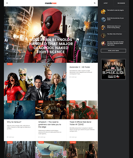 JA Moviemax for Joomla CMS 网站前台响应式模板