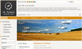 JA Polaris - Adding usability to Joomla template design