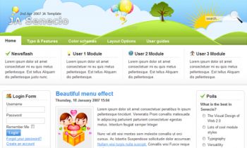 JA Senecio - Graphic-style personal homepage template