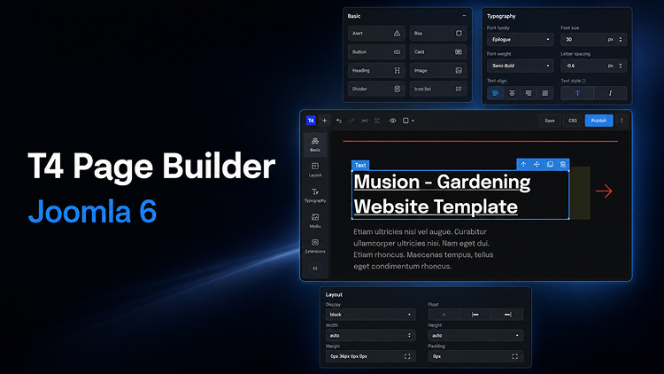 Updates: T4 Page builder and T4 framework updated